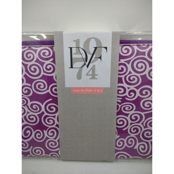 Diane von Furstenberg DVF Purple And White Swirl iPad 1 & 2 Zippered Soft Case